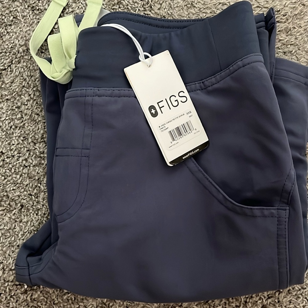 Figs Kade Cargo scrub pants in Space Navy